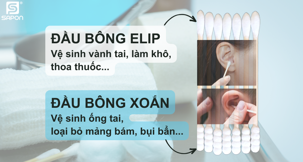 Tích hợp thông minh với 2 kiểu đầu bông trong 1 sản phẩm