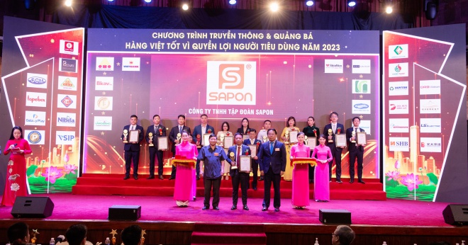 SAPON GROUP vinh dự nhận giải thưởng TOP 20 THƯƠNG HIỆU VÀNG VIỆT NAM, sản phẩm chất lượng năm 2023