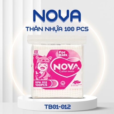 Tăm bông Nova trẻ em thân nhựa túi 100 pcs SPB-012