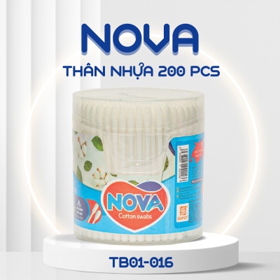 Tăm bông Nova người lớn thân nhựa hộp 200 pcs SPA-016