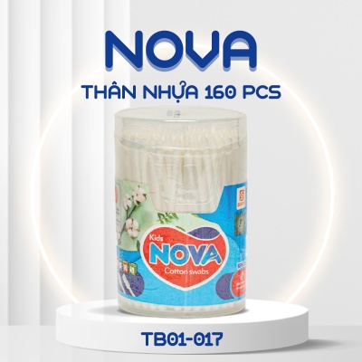 Tăm bông Nova trẻ em thân nhựa hộp 200 pcs SPB-017
