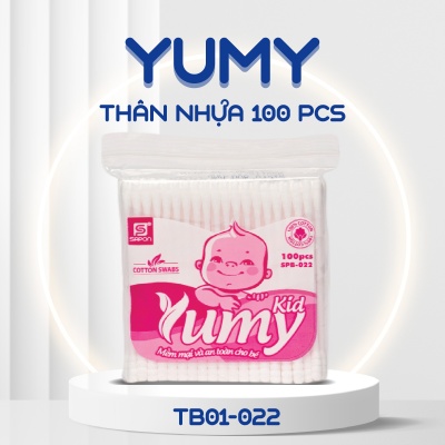 Tăm bông Yumy trẻ em thân nhựa túi 100 pcs TB01-022