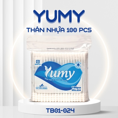 Tăm bông Yumy người lớn thân nhựa túi 100 pcs TB01-024