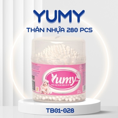 Tăm bông Yumy trẻ em thân nhựa hộp 240 pcs SPB-028