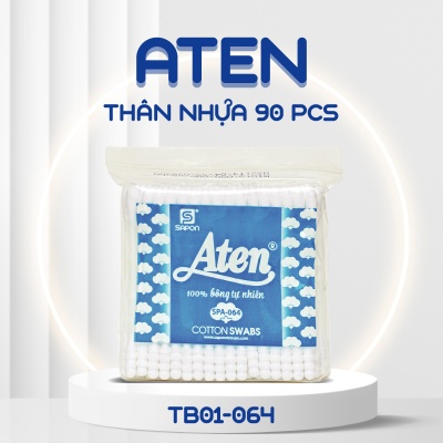 Tăm bông Aten người lớn thân nhựa túi 90 pcs TB01-064