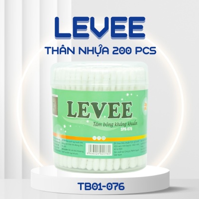 Tăm bông Levee người lớn thân nhựa hộp 200 pcs SPA-076