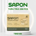 Tăm bông muối biển SAPON người lớn thân trúc hộp giấy 200 pcs TB02-101