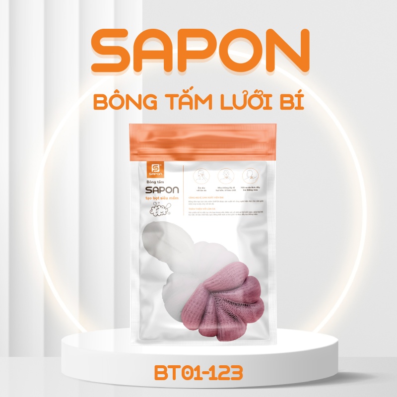 Bông tắm Sapon lưới bí BT01-123