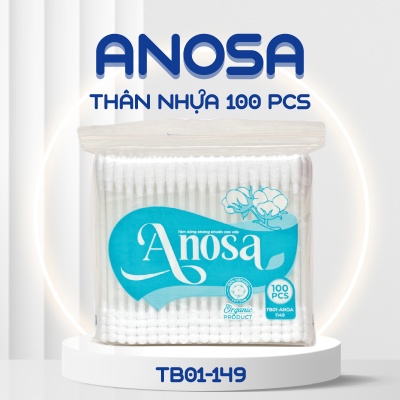 Tăm bông Anosa người lớn thân nhựa túi 100 pcs TB01-149