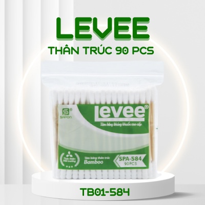 Tăm bông Levee người lớn thân trúc túi 90 pcs SPA-584