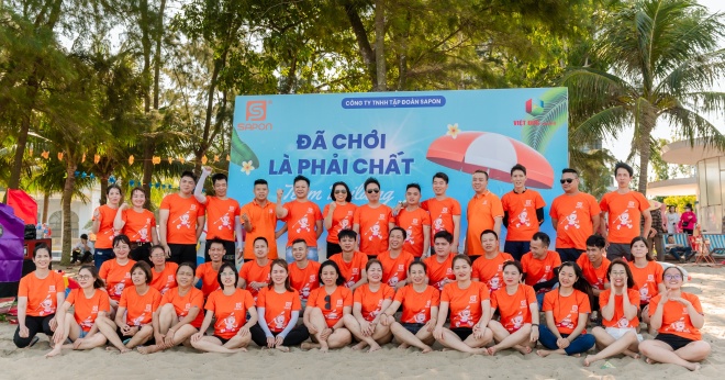 Cháy hết mình với hoạt động teambuilding của Công ty TNHH tập đoàn SAPON