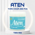 Tăm bông Aten người lớn thân nhựa hộp 200 pcs TB01-066