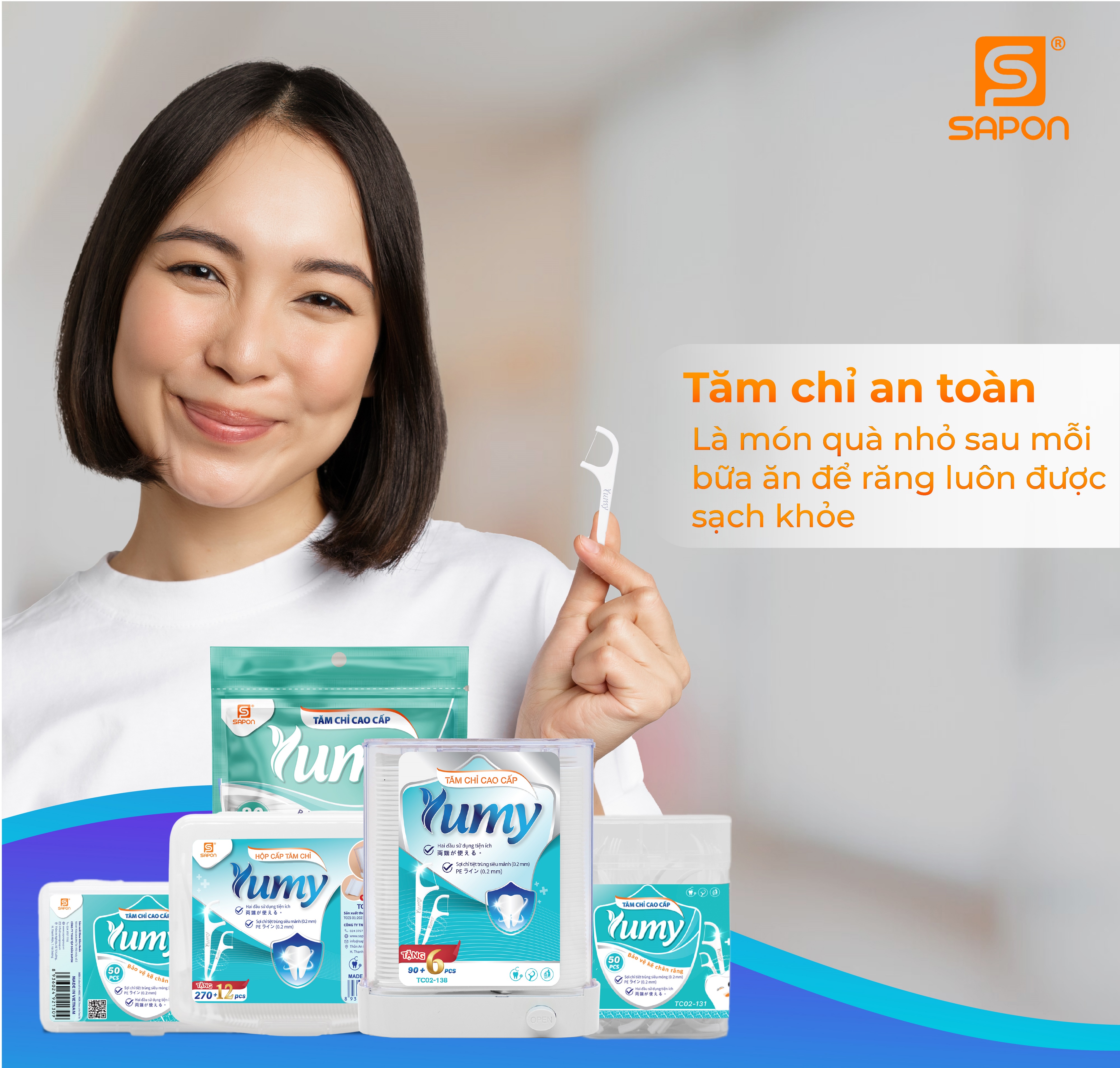 Kết hợp sử dụng tăm chỉ Yumy sẽ giúp bạn có hàm răng sạch khỏe