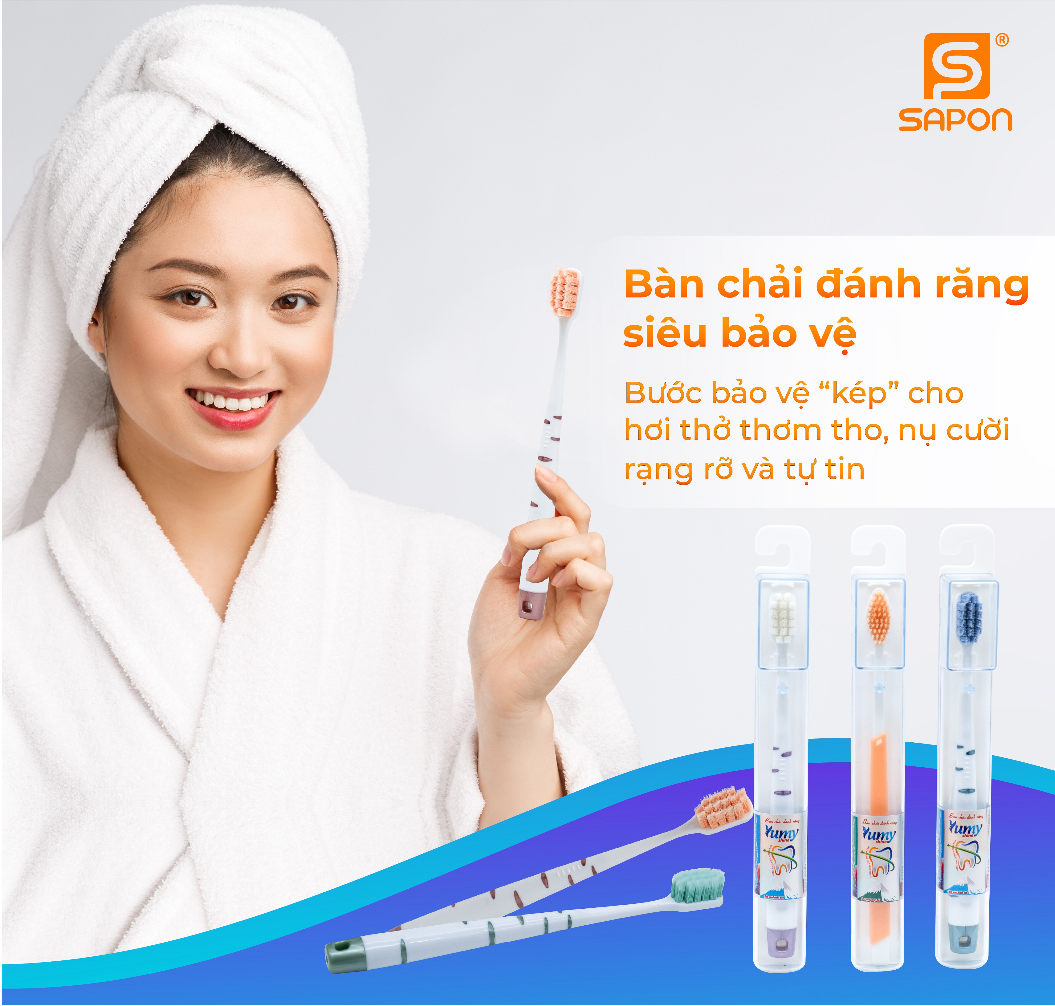 Bàn chải đánh răng Yumy Shine mang thiết kế Ergonomic siêu bảo vệ